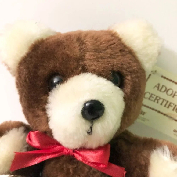 Vtg Russ Amram Adoption Bear 5 Inch Tall Stuffed Animal Plush Korea - Picture 2 of 15
